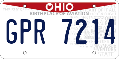 OH license plate GPR7214