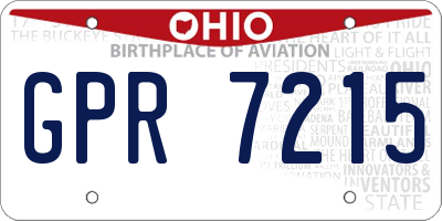 OH license plate GPR7215