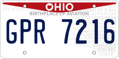 OH license plate GPR7216