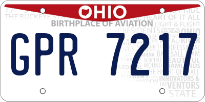 OH license plate GPR7217
