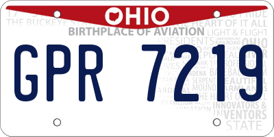 OH license plate GPR7219