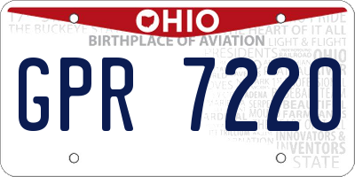 OH license plate GPR7220