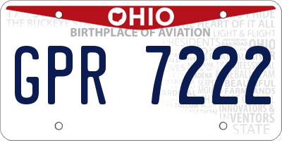 OH license plate GPR7222