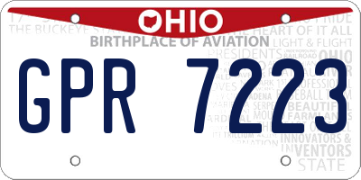 OH license plate GPR7223