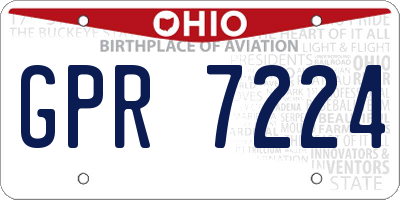 OH license plate GPR7224