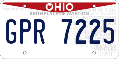 OH license plate GPR7225