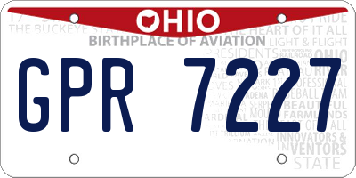 OH license plate GPR7227