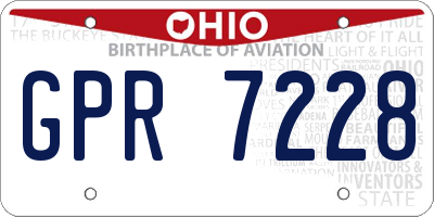 OH license plate GPR7228