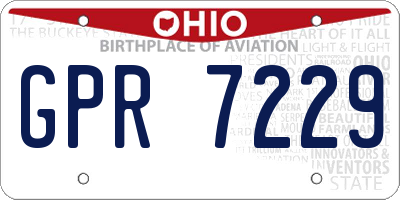 OH license plate GPR7229