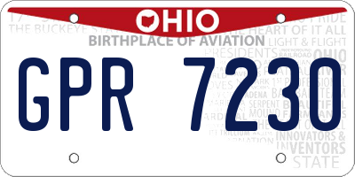 OH license plate GPR7230