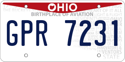 OH license plate GPR7231
