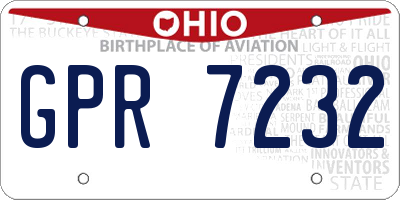 OH license plate GPR7232