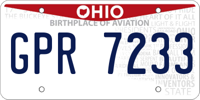 OH license plate GPR7233