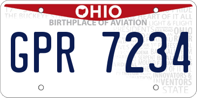 OH license plate GPR7234