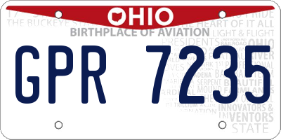 OH license plate GPR7235