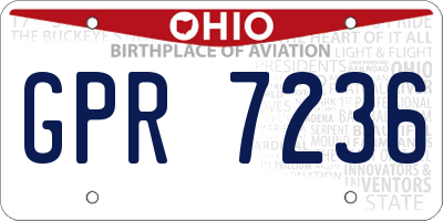 OH license plate GPR7236