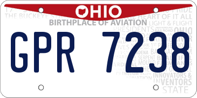 OH license plate GPR7238