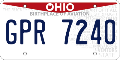 OH license plate GPR7240