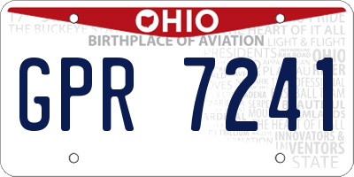 OH license plate GPR7241