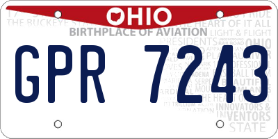 OH license plate GPR7243
