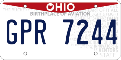 OH license plate GPR7244