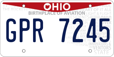 OH license plate GPR7245