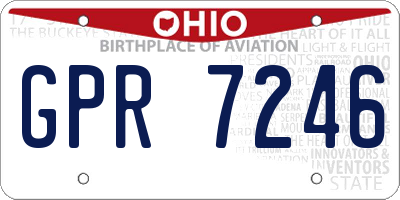 OH license plate GPR7246