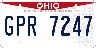 OH license plate GPR7247