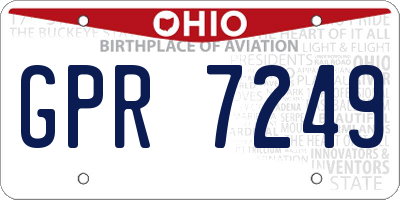 OH license plate GPR7249