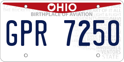OH license plate GPR7250