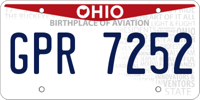 OH license plate GPR7252