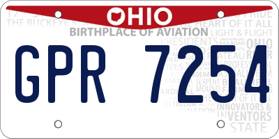 OH license plate GPR7254