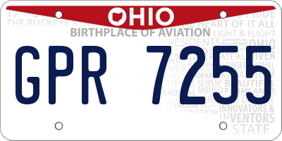 OH license plate GPR7255