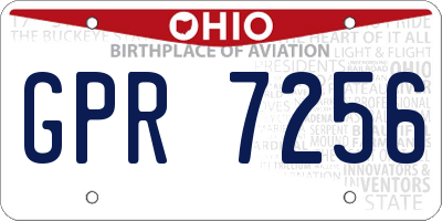 OH license plate GPR7256