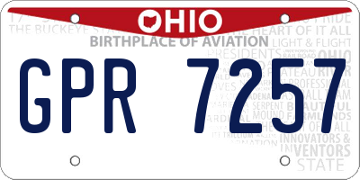 OH license plate GPR7257
