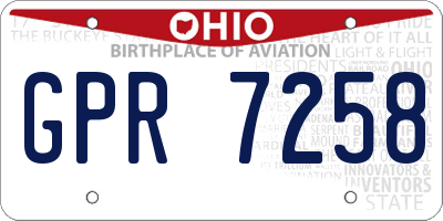 OH license plate GPR7258