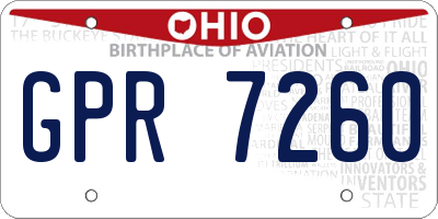 OH license plate GPR7260