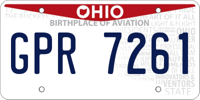 OH license plate GPR7261