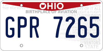 OH license plate GPR7265