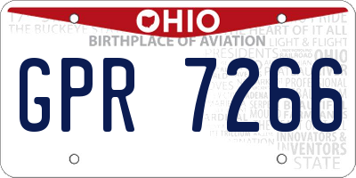 OH license plate GPR7266