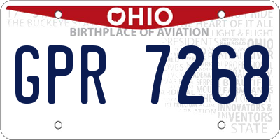OH license plate GPR7268