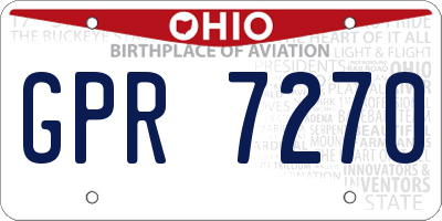 OH license plate GPR7270
