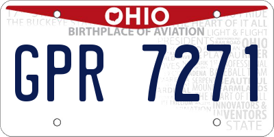 OH license plate GPR7271