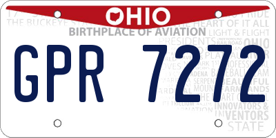 OH license plate GPR7272