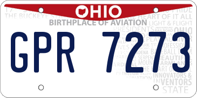 OH license plate GPR7273