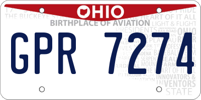 OH license plate GPR7274