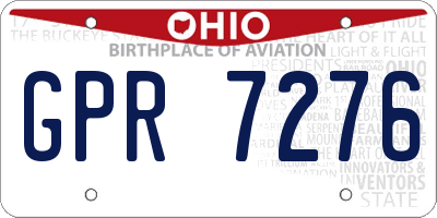 OH license plate GPR7276