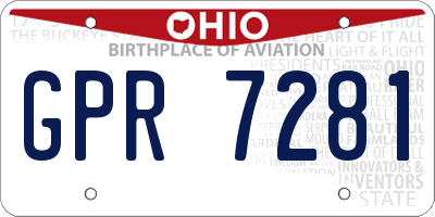 OH license plate GPR7281