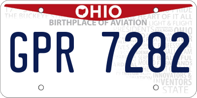 OH license plate GPR7282