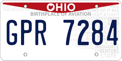 OH license plate GPR7284